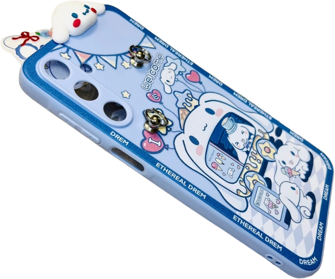 폰꾸 갤럭시A16 귀여운 시나모롤 블루 아이스크림 테두리 무너에디션 포차코에디션 공부폰 케이스