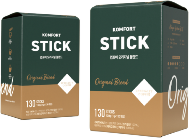 컴포어 오리지널 블렌드 스틱 커피, 1개, 130개입, 130g