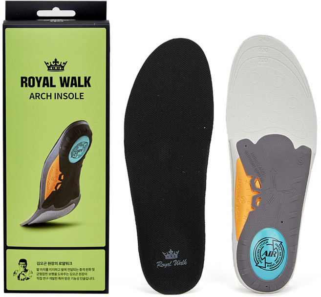 김오곤원장 로얄워크 만보깔창 운동화용/구두용_족저근막 깔창_아치깔창 기능성 인솔 평발깔창, 구두용(캐쥬얼), 1개