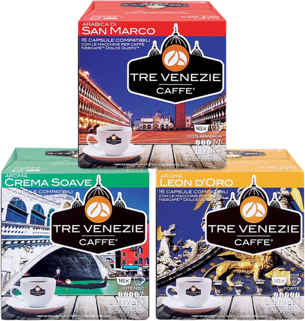 트레베네치아 돌체구스토 호환 캡슐커피 3종 버라이어티 48캡슐, 3박스, 16개입, 7g