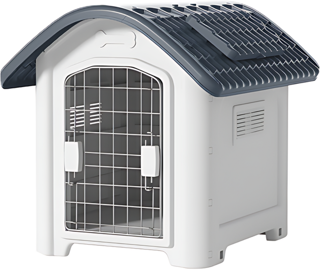 강아지 집 실외용 야외 애견하우스 개집 빅사이즈 하우스, 에메랄드+그레이, 1개