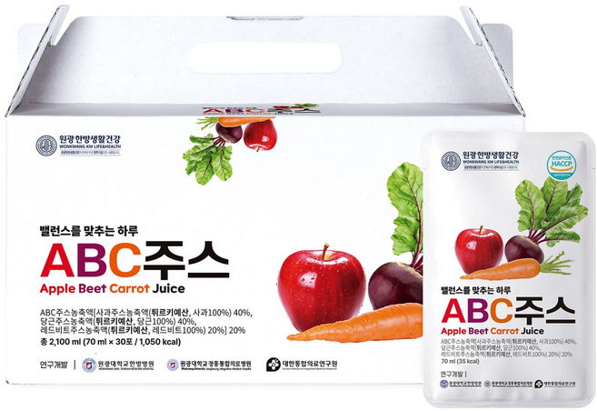 원광한방생활건강 밸런스를 맞추는 하루 ABC 주스, 60개, 70ml