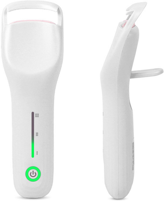 MOKIN 롱라스팅 미니 휴대용 속눈썹 고데기 전기 히팅 뷰러 3단계 온도 감온변색 Type-C 충전식, 화이트