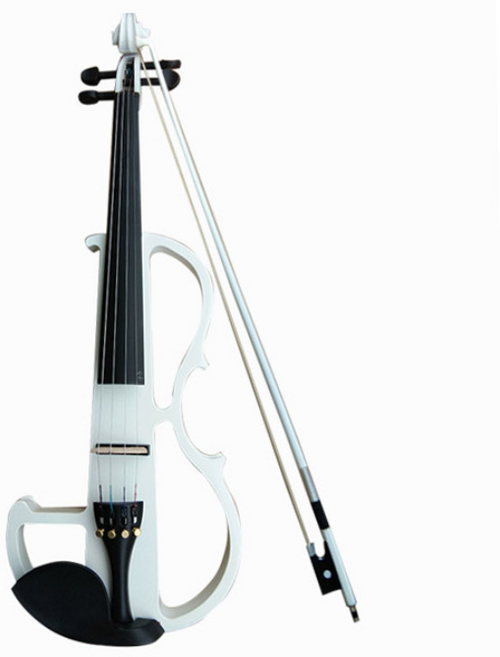 입문용 초보 연주 악기 일렉트릭 전자 바이올린, 화이트, 1개
