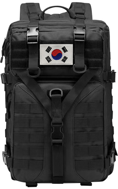 군인 전용 전술가방 대용량백팩+ 태극기, 900D 블랙