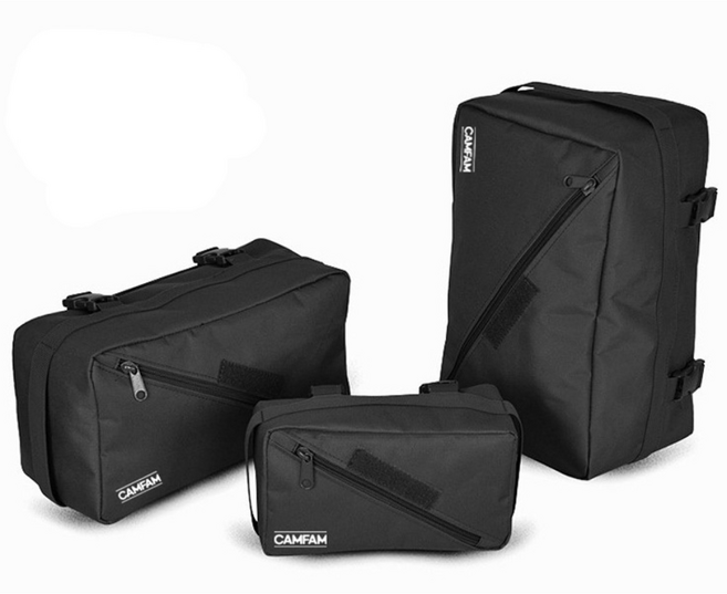 캠팸 여행용 캠핑용 파우치 수납가방 3종 힙쌕 허리쌕 낚시소품가방3컬러, 블랙_3종세트, 1개