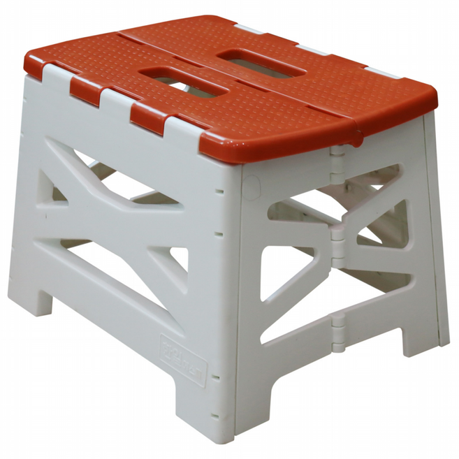 [아리노] 국산 접이식 의자 휴대용 캠핑용 폴딩 간이 플라스틱 미니 의자 스툴, 테라코타 중, 1개