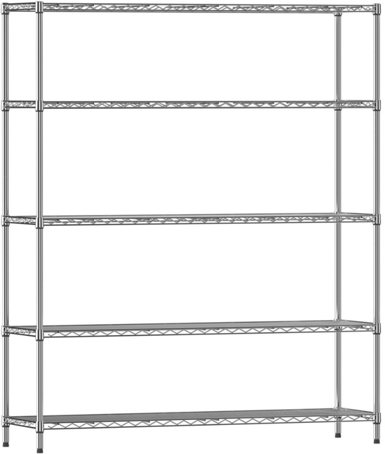 코랙코리아 25파이 기둥 튼튼한 강철 메탈선반 3 4 5 단, 실버, 5단