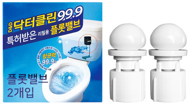 닥터클린 자동 변기세정제 플롯밸브2개입, 1세트