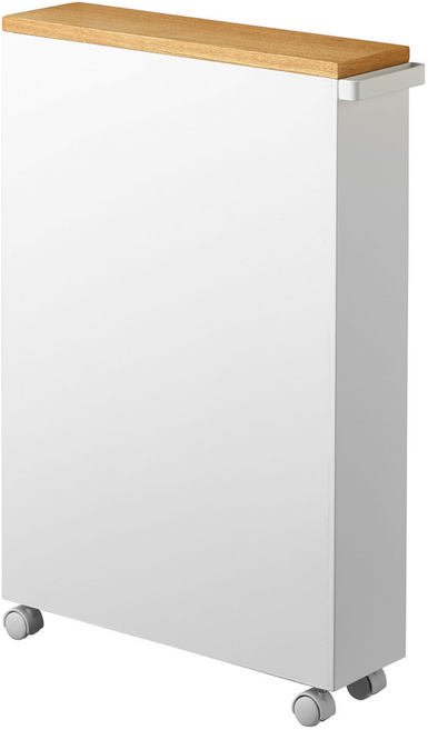 야마자키실업 이동형 세제 및 화장지 수납함 슬림 타워 4306/4307, 화이트, 1단