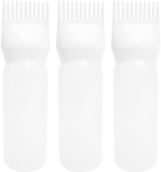 브러시 일체형 염색약통 177ml, 3개입, 반투명