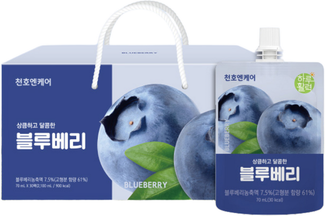 하루활력 상큼하고 달콤한 블루베리즙, 70ml, 30개