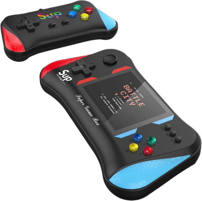 스타일닥터 레트로 게임기 500+ 클래식 미니게임기 완벽한 명절 선물, 블랙, 게임기+핸들