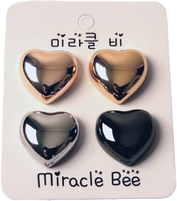 미라클비 예쁜 자석 브로치 스카프 가디건 고정 옷깃 여밈, 4개, 샤이닝+하트