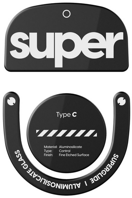 펄사 로지텍 GPRO X 슈퍼라이트2 전용 슈퍼글라이드 유리 마우스 피트 Type-C 무광 슈퍼스트라이크 호환, 블랙, LGS2GB2