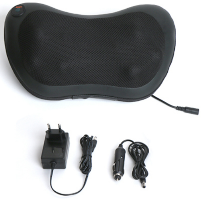 카테크 차량용 가정용 4볼 목 마사지 쿠션, 블랙