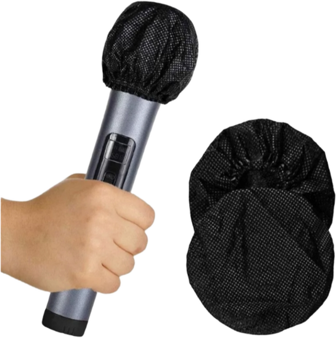 노래방 고급 일회용 마이크 위생 커버 300개, 블랙