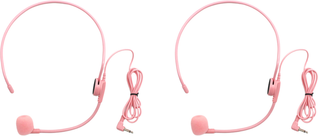 디보이스 MEM-P3 핑크 이어셋 마이크 2개 1세트 콘덴서 헤드마이크