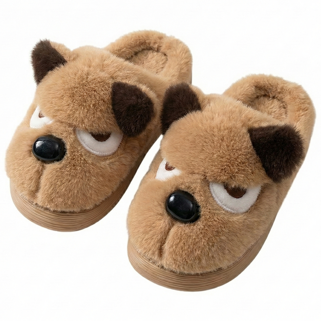 도헤아 앵그리 불독 털 어그 슬리퍼