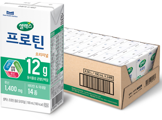 셀렉스 프로틴 오리지널, 190ml, 24개