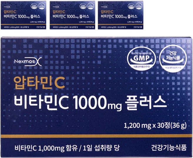 (넥스모스 공식 본사직영) 압타민C 비타민C 1000mg 플러스 X 4, 4박스, 30정 - 쿠팡