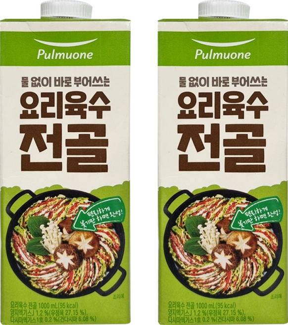 풀무원 요리육수 전골 1000ml 국물요리 간편육수, 1L, 2개