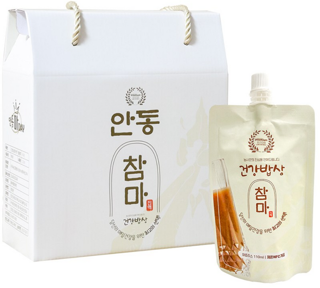껍질 벗긴 국산 안동 참마즙 110ml 15포 고급스파우트형, 15개