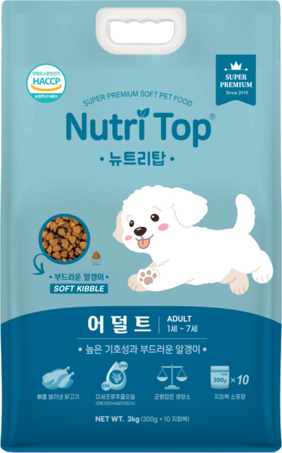 뉴트리탑 어덜트 소프트사료, 닭, 3kg, 1개