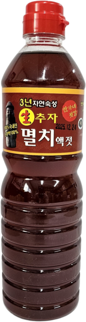 안가네 3년 자연숙성 국내산 추자 멸치액젓, 1개, 1kg