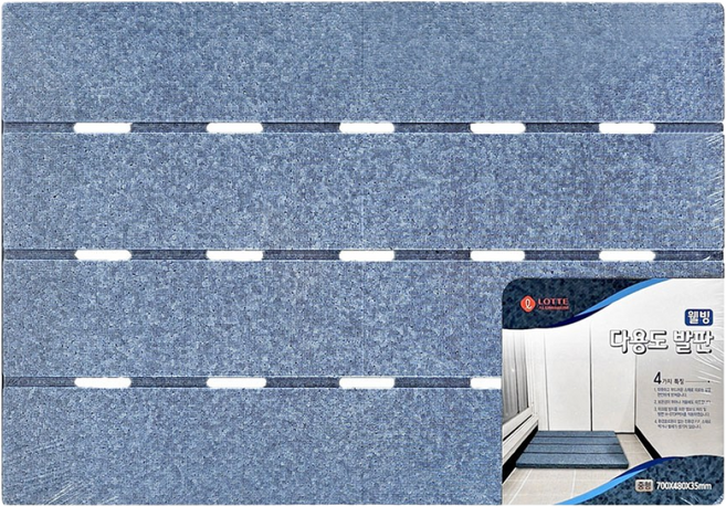 홈포미 웰빙 욕실 발판 막힘 70 x 48 cm, 블루, 1개