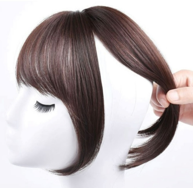 프리소울 여성 앞머리가발 인모 100% 정수리 부분가발, 자연색, 1개