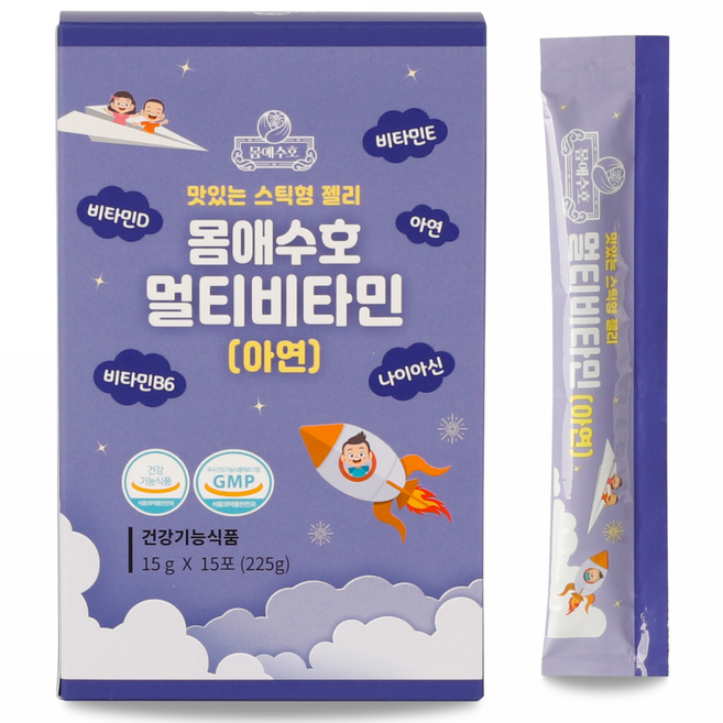 몸애수호 어린이 멀티비타민 스틱젤리 15p, 225g, 1개