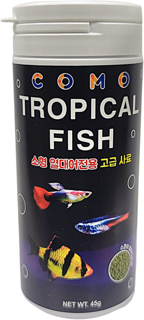 1+1 코모 프리미엄 열대어 트로피컬 사료 밥 먹이 특허공법제조, 2개, 45g