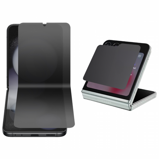 갤럭시 Z플립5 최신재료 지문방지코팅 사생활보호필름(내부화면+커버호면), 1세트