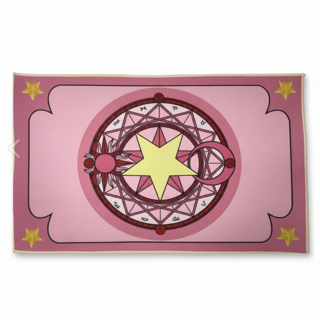 보스케 밀리지 않는 사각 타로 스프레드 천 러그, 핑크, 1개