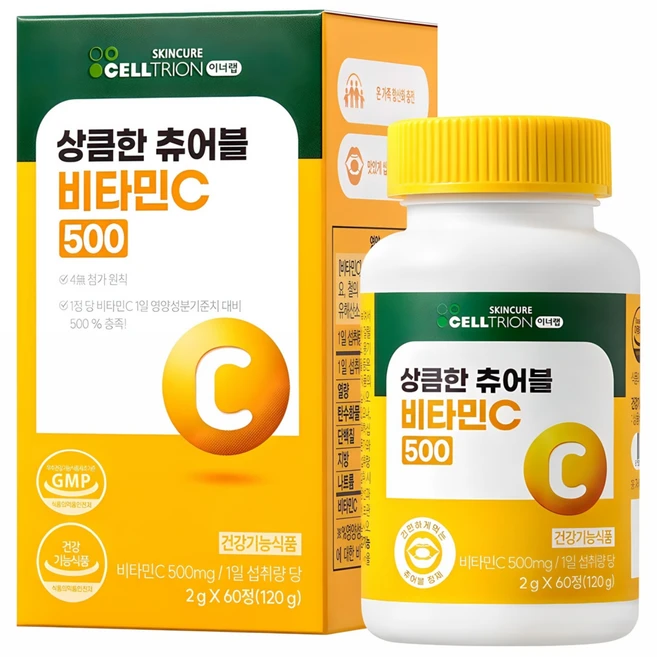 이너랩 상큼한 츄어블 비타민C 500, 60정, 1개 - 쿠팡