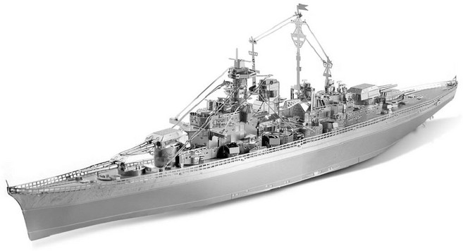 비스마르크 BISMARCK 전함 함선 금속 퍼즐 3D 프라모델 전투선 DIY 키트 에칭, 1개