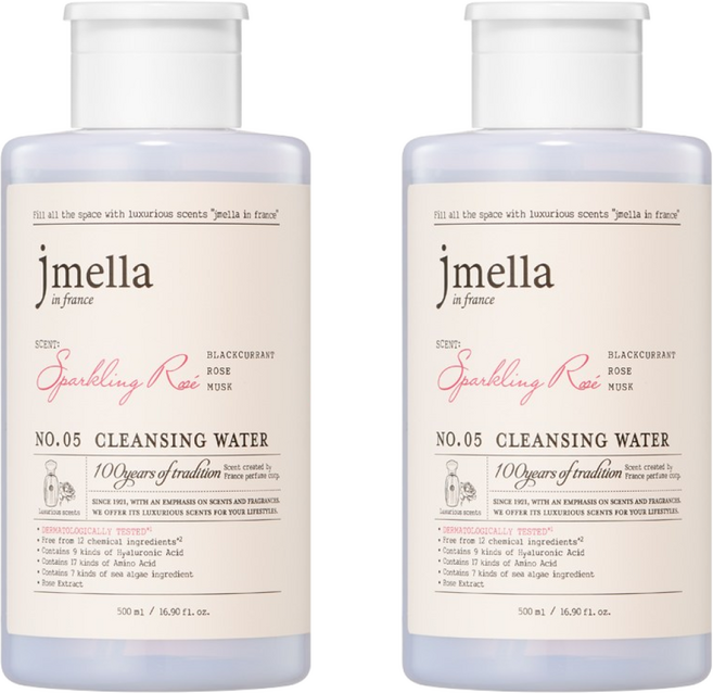 [1+1] 제이멜라 대용량 클렌징워터 5종 500ml + 500ml, (1+1)블루밍피오니+라임앤바질