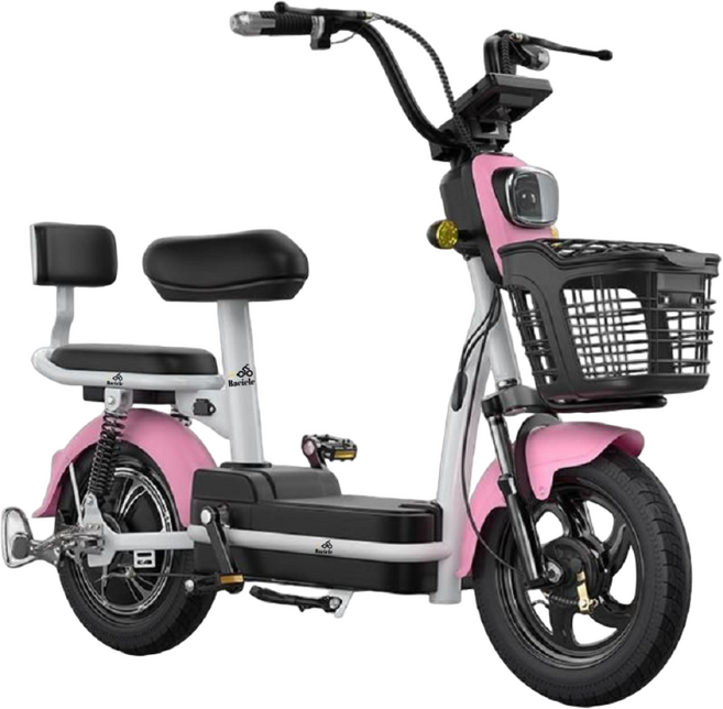 Bacicle 전기자전거 48V 접이식 미니벨로 자토바이 전동 자전거 15Ah 리튬 배터리, LCD-핑크 48V 15A 리튬배터리