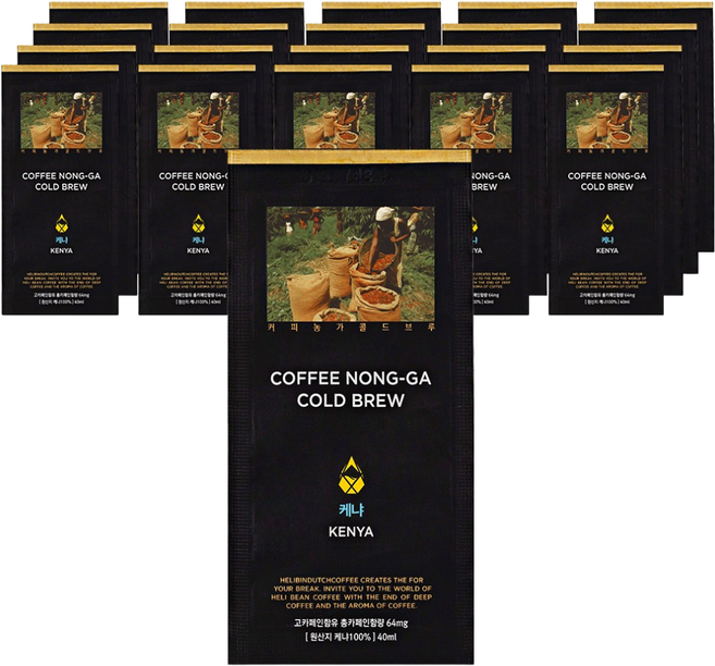 신선한 커피농가 더치커피 파우치 케냐AA, 40ml, 1개입, 20개