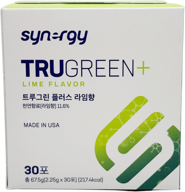 시너지 트루그린 플러스 라임향 2.25g X 30포 건강음료, 1개, 67.5g