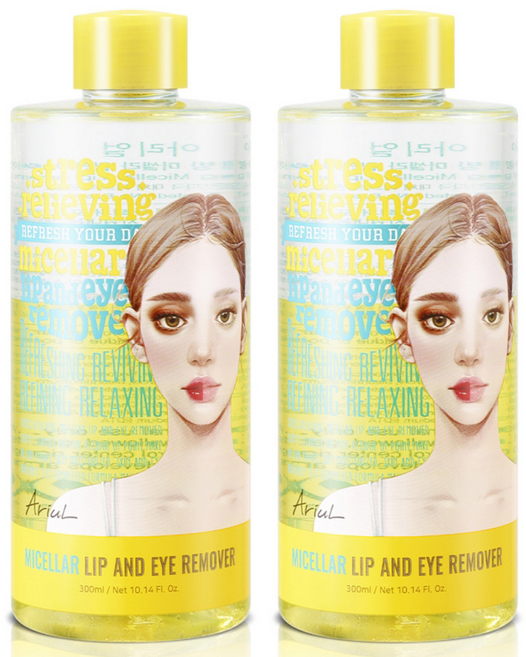 [비건뷰티] 아리얼 릴리빙 미셀라 립앤아이 리무버, 300ml, 2개