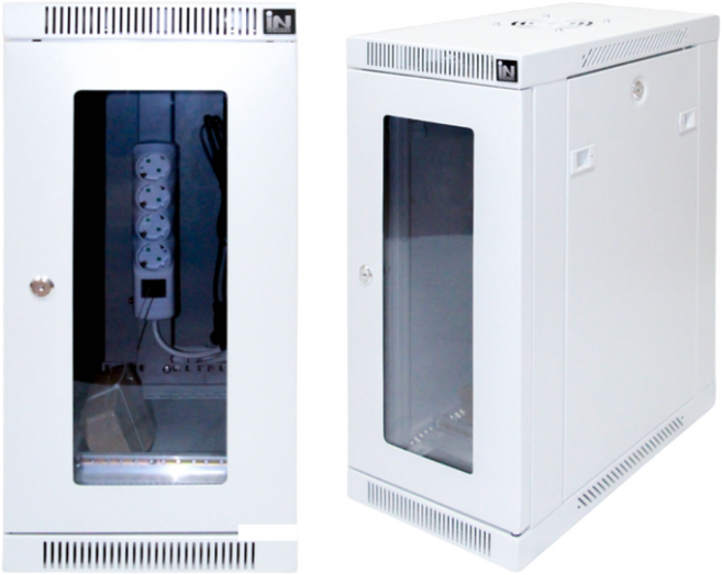 미니 세로형 벽부형랙 허브랙 4U H600 D450 W280 공유기 음향기기 보관함, 1개