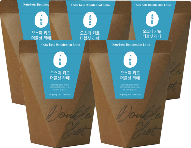 오스떼 방탄커피 (더블샷 라떼) 버터 키토커피 무설탕, 5박스, 15g, 10개입