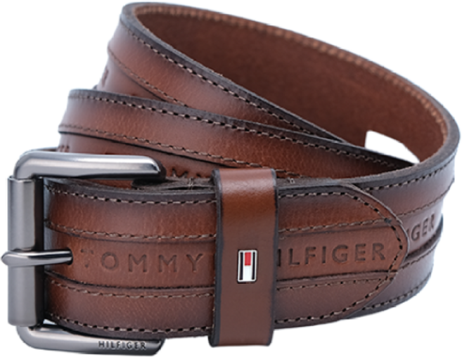 타미힐피거 남성용 정장 캐쥬얼 쳔연가죽 브라운 벨트 2XZ27