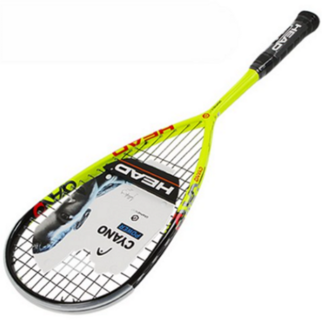 헤드 그라핀 XT 사이아노 120 스쿼시라켓, 옐로우 + 블랙, 1개