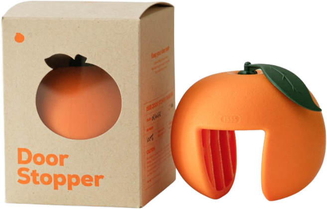 일오오오 문닫힘 방지 실리콘 도어스토퍼 귤, 오렌지, 1개