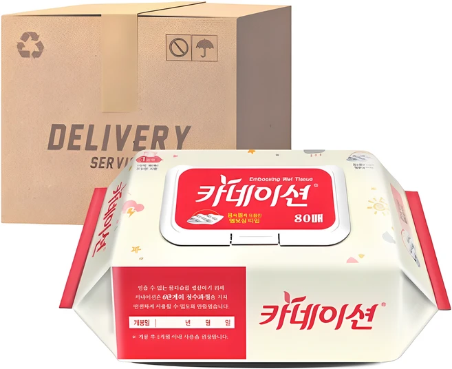 카네이션 엠보싱 물티슈 80매, 80매입, 1개 - 쿠팡