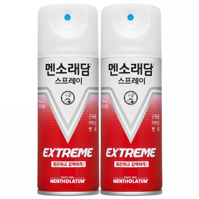 멘소래담 익스트림 핫 스프레이파스 에스 180ml, 1개입, 2개 - 쿠팡