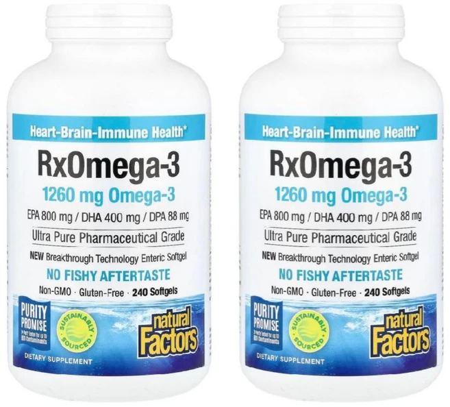1+1 내추럴팩터스 Rx오메가3 소프트젤240정 피쉬오일 fishoil 생선오일 오메가쓰리, 240정, 2개 - 쿠팡